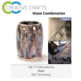 Macadamia SW172 over Galaxy SW156 Stoneware Combination